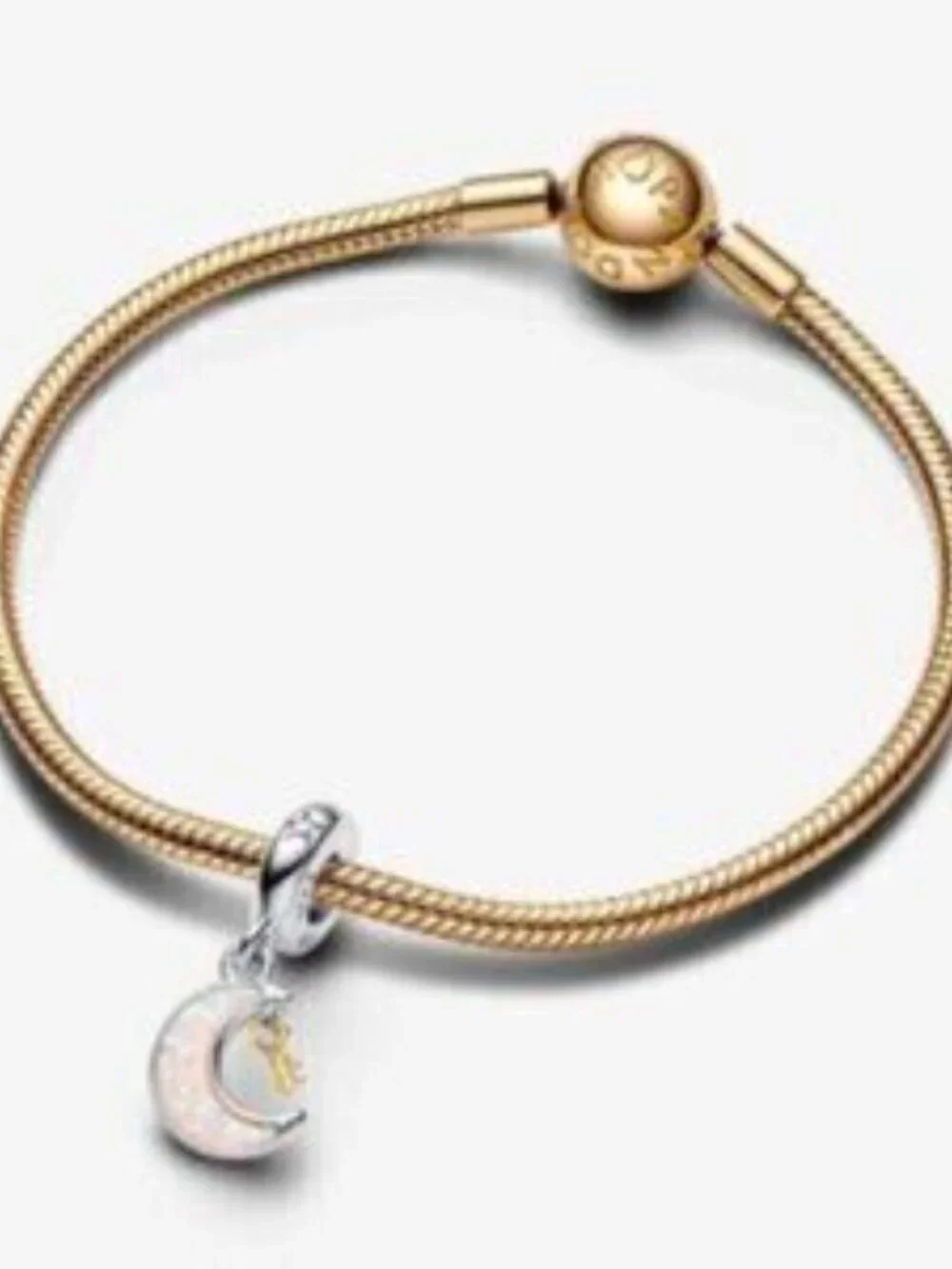Pandora Two-tone Key & Moon Dangle Charm